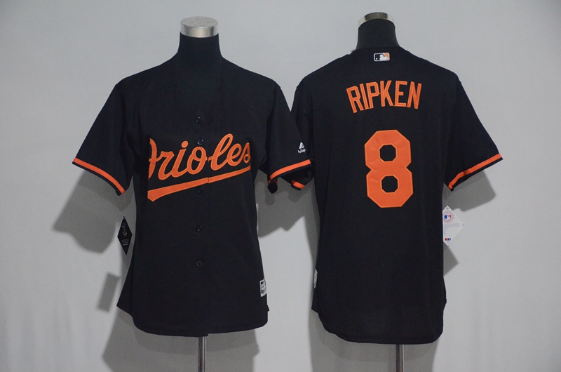 Womens 2017 MLB Baltimore Orioles #8 Ripken Black Jerseys